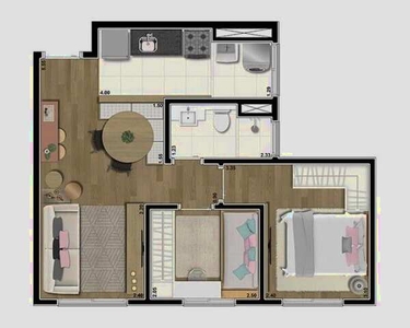 Apartamento de 43 metros quadrados no bairro Santo Amaro com 2 quartos!!!