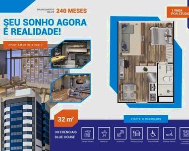 Lançamento Blue House Aptos Studios a Partir 31,16m2 1 Suíte,Sala,Cozinhas Conjugados,Espa