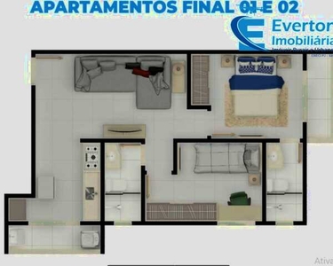 Oportunidade de você ter o seu próprio imóvel! Aptos 2 quartos, novos em construção no Bai