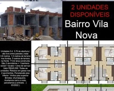 Sobrado para venda com 71 metros quadrados com 2 quartos em Vila Nova - Joinville - SC