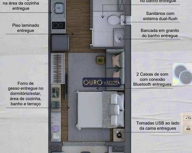 Studio com 1 dormitório à venda, 23 m² por R$ 239.298 - Belém - São Paulo/SP
