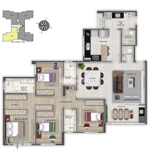 Apartamento à venda em Cruzeiro com 148 m², 4 quartos, 2 suítes, 3 vagas