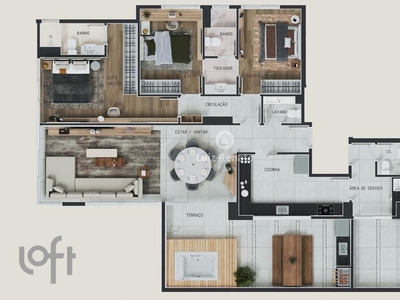 Apartamento à venda em Gutierrez com 111 m², 3 quartos, 1 suíte, 2 vagas