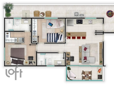 Apartamento à venda em São Lucas com 91 m², 2 quartos, 1 suíte, 1 vaga