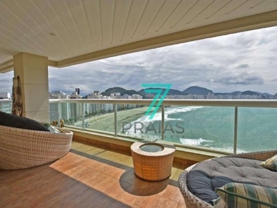 Cobertura com 4 dormitórios à venda, 360 m² por r$ 5.900.000,00 - praia das astúrias - guarujá/sp