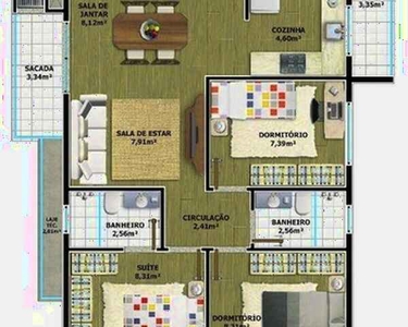 Apartamento com 3 dormitórios (sendo 1 suíte) à venda, 89 m² por R$ 362.000 - Bom Retiro