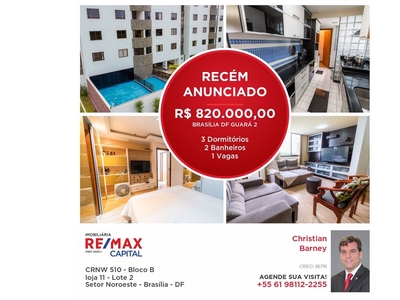 Apartamento em Guará II, Brasília/DF de 90m² 3 quartos à venda por R$ 809.000,00