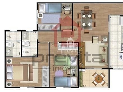 Apartamento em Parque Santo Antônio, Taubaté/SP de 10m² 3 quartos à venda por R$ 317.000,00