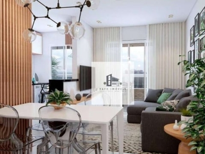 Flat com 1 dormitório à venda, 51 m² por r$ 335.000 - boqueirão - praia grande/sp
