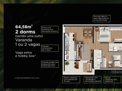 Apartamento com 2 Quartos e 2 banheiros à Venda, 64 m² por R$ 483.997