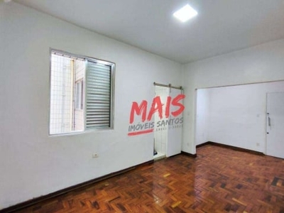 Sala living ampla, à 200m da praia - boqueirão - santos/sp