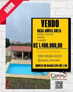 Casa em Quintas do Calhau, São Luís/MA de 300m² 4 quartos à venda por R$ 1.399.000,00