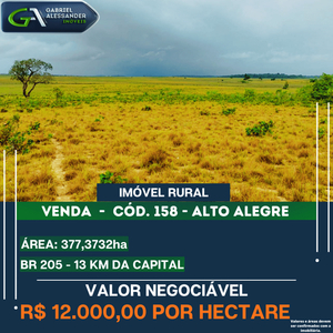 Fazenda em Alto Alegre, Alto Alegre/RR de 10m² à venda por R$ 3.999.000,00