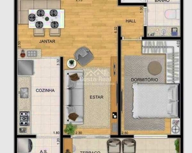 Apartamento com 1 dorm, Aviação, Praia Grande - R$ 315 mil, Cod: 1901