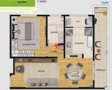 Apartamento com 1 dormitório à venda, 53 m² por R$ 321.000,00 - Aviação - Praia Grande/SP