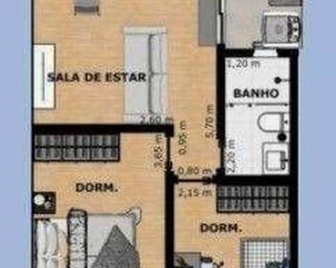 Apartamento com 2 dormitórios à venda, 43 m² por R$ 307.400,00 - Jardim Alvorada - Santo A