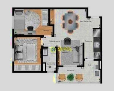Apartamento com 2 dormitórios à venda, 50 m² por R$ 344.000,00 - Chácara Belenzinho - São