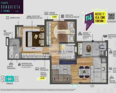 Apartamento com 2 dormitórios à venda, 55 m² por R$ 349.900,00 - Vila Industrial - São Jos