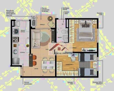 Apartamento com 2 dormitórios à venda, 55 m² por R$ 354.985,57 - Vila Baeta Neves - São Be