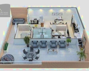 Apartamento com 2 dormitórios à venda, 56 m² por R$ 357.100,00 - Boqueirão - Praia Grande