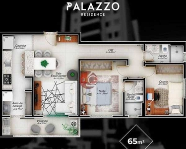Apartamento com 2 quartos e 65 m² no Palazzo - bairro Santa Mônica
