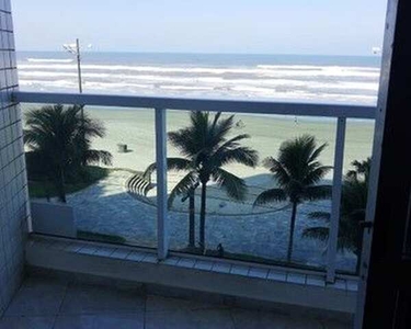 Apartamento com varanda mobiliado frente mar, com 2 dormitórios na Vila Caiçara - Praia Gr