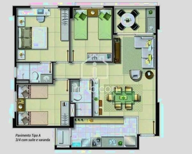 Apartamento Vog Privillege com 3 dormitórios à venda, 74 m² por R$ 342.000 - Morada do Be