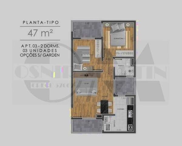 Aptos novos, 2 dorms., 45m² úteis, sem garagem, próximo da R. do Orfanato
