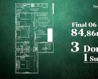 Breve lançamento no Parque Industrial. Apartamento com 3 quartos, suíte e varanda gourmet