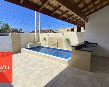 Casa com piscina, 2 dormitórios à venda, 90 m² por R$ 379.000 - Jardim Cibratel - Itanhaém