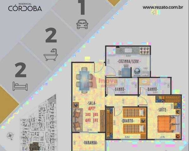 Lindo Apartamento com 2 qtos/suíte/elevador/1 vaga, à venda, 82 m² por R$ 349.000 - Santa