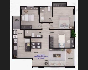 Residencial Parus - Manaira - 55 a 75 m² - 02 e 03 Qts - 01 ou 02 vg