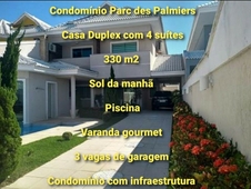 RECREIO - PARQUE DAS PALMEIRAS - Casa Triplex 330 m2 terreno 4 suítes, piscina, 3 vagas de