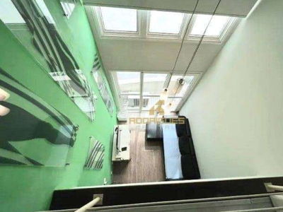 Loft com 1 dormitório à venda, 74 m² - gonzaga - santos/sp