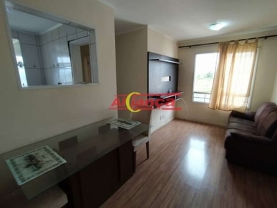 Apartamento 2 com dormitórios para alugar, 50m² - pimentas - guarulhos/sp por r$ 1.000,00