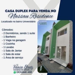 Casa duplex para venda no Nassau Residence em Caruaru