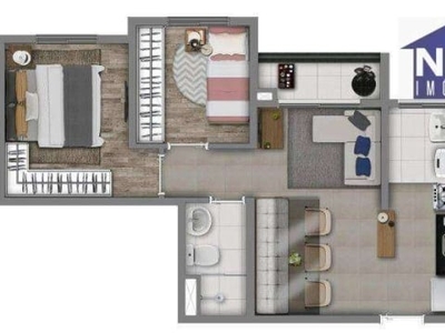 Apartamento com 2 dormitórios à venda, 41 m² por r$ 304.000,00 - cidade líder - são paulo/sp