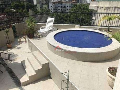 Cobertura com 3 dormitórios à venda, 170 m² por r$ 835.000,00 - vila luis antônio - guarujá/sp