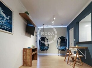 Apartamento todo mobiliado sala living dividido com 1 dormitório à venda - josé menino - santos/sp