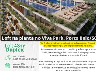 Loft viva park porto belo, maior bairro planejado do brasil