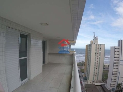 Apartamento para locação 2 dormitórios (1 suíte) - varanda gourmet vista mar - 2 vagas de garagem - tupi- pg/sp