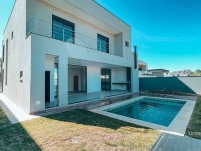 Casa nova sobrado de 4 suítes com piscina e vista no condomínio mônaco, bairro urbanova são josé dos campos