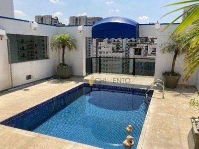 Cobertura com 4 dormitórios, 490 m² - venda por r$ 5.800.000 ou aluguel por r$ 25.000/mês - moema - são paulo/sp