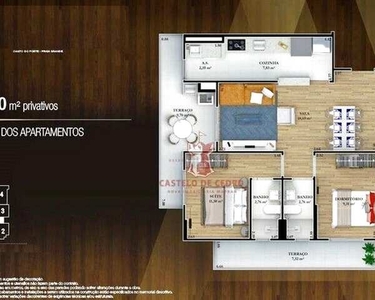 Apartamento com 2 dormitórios à venda, 81 m² por R$ 389.590 - Canto do Forte - Praia Grand