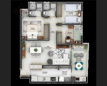 Apartamento com 3 dormitórios à venda, 85 m² por R$ 469.900,00 - Santa Mônica - Uberlândia