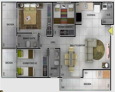 Apartamento no Bairro Santa Mônica: 3 quartos, sendo uma suíte; 3 sacadas, sendo uma gourm