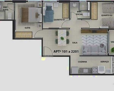 EA Apartamento com 3 dormitórios