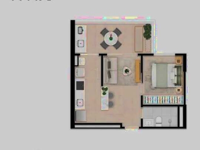 1 dormitório, 1 banheiros, 1 vaga na garagem, 45M² de Área Construída, 45M² de Área Total