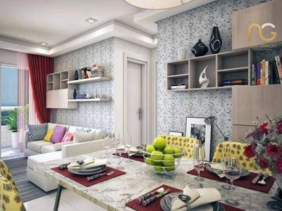 Apartamento em Vila Guilhermina, Praia Grande/SP de 57m² 2 quartos à venda por R$ 363.800,00