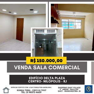 Sala em Centro, Nilópolis/RJ de 31m² à venda por R$ 149.000,00